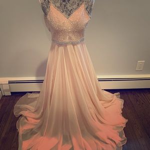 Pink Sherri Hill Beaded flowy dress